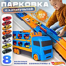 Трек BAZUMI + 8 металлических машинок купить по цене 2149 ₽ в интернет-магазине Детский мир