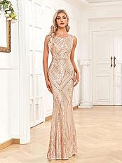 Sequin Mermaid Hem Formal Dress