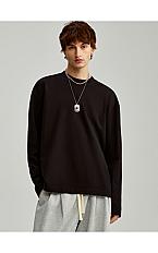 Czarna koszulka basic boxy z długim rękawem - HOUSE - 709EE-99X