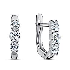 Серебряные серьги с фианитами