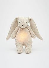 Iepuras Bebe Jucarie Muzicala cu Lampa de Veghe Incorporata Bumbac Organic Sand Natur Moonie 2.0
