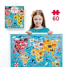 Zwierzęta Mapa świata 60 elementów - CzuCzu