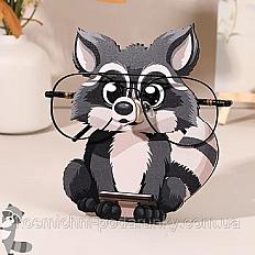 Підставка для окулярів у вигляді єнота