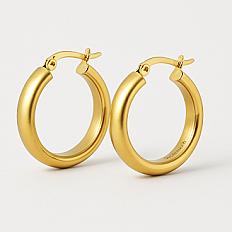 Серьги из титана или золота в виде колец, диаметр: ширина как большой палец