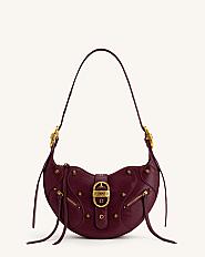 Tessa Studded Shoulder Bag - Burgundy