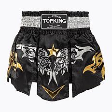 Pantaloni scurți de antrenament Top King Thai Boxing black/white/gold (TKTBS-110) - Sportano.ro