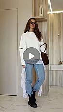 лонг з розрізами на ліктях