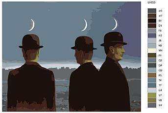 Картина по номерам "Художник Рене Магритт. Репродукция картины - Шедевр, или Тайны горизонта"