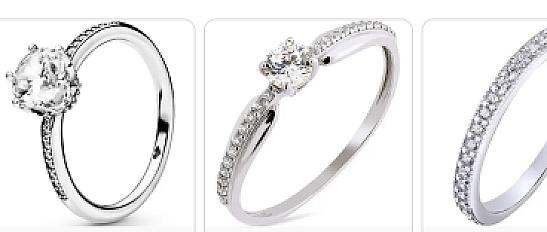 срібне кільце з камінчиком/без