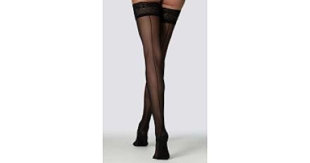 Czarne pończochy samonośne damskie Delice 20 DEN - Intymna.pl