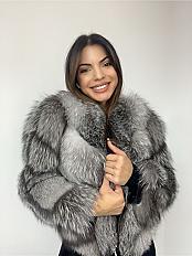 Haină de blană în V Frost - Zina Fashion