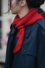 Knitted Triangular Scarf, Small, Red - AmiAmalia Luxury Knitwear