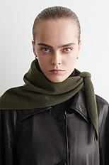 CASHMERE TRIANGLE SCARF - DARK KHAKI | COS