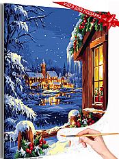 Картина по номерам зимний пейзаж