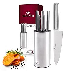 GERLACH AMBIENTE STAL | Komplet 5 noży w bloku stalowym | stal nierdzewna X30Cr13 - sklep Nakrywamy.pl