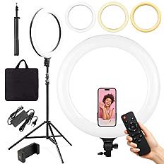 Mocna lampa pierścieniowa 45cm ze statywem 210 cm | Zestaw oświetleniowy do makijażu lub streamingu | RL-480 2w1